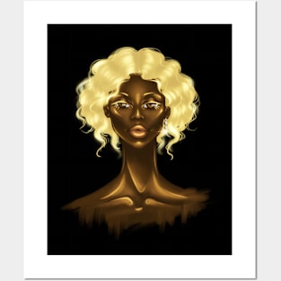 Black Girl Angel Melanin Portrait Posters and Art